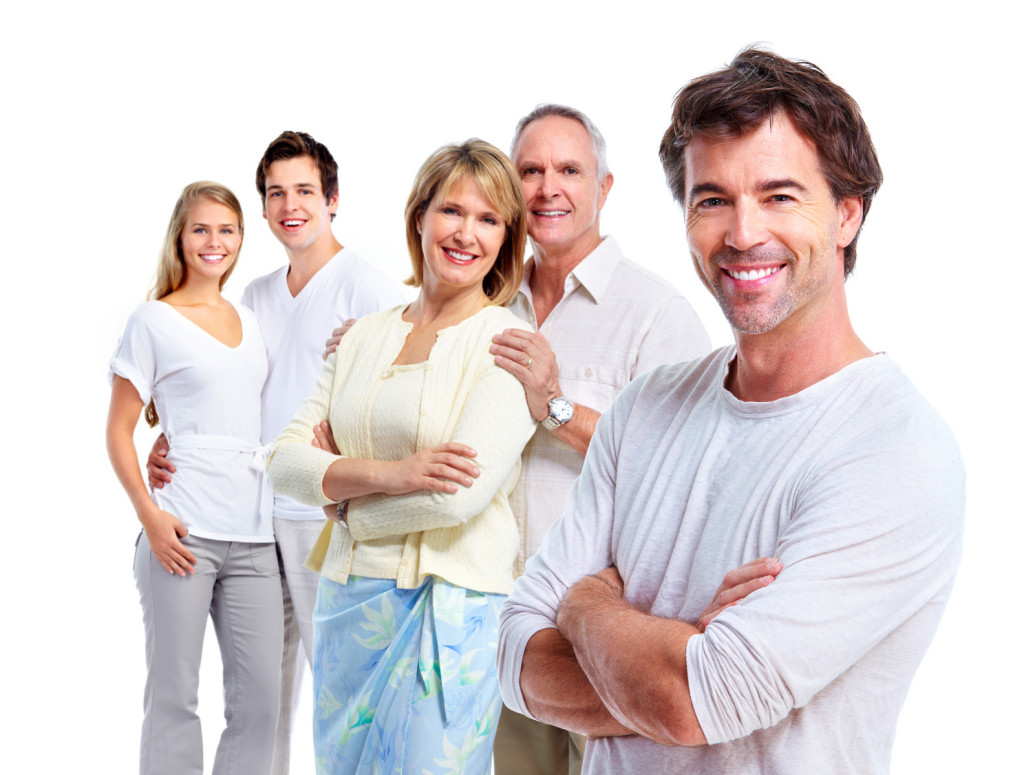 Happy people. Isolated over white background.